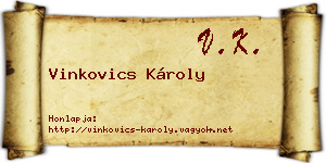Vinkovics Károly névjegykártya