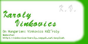 karoly vinkovics business card